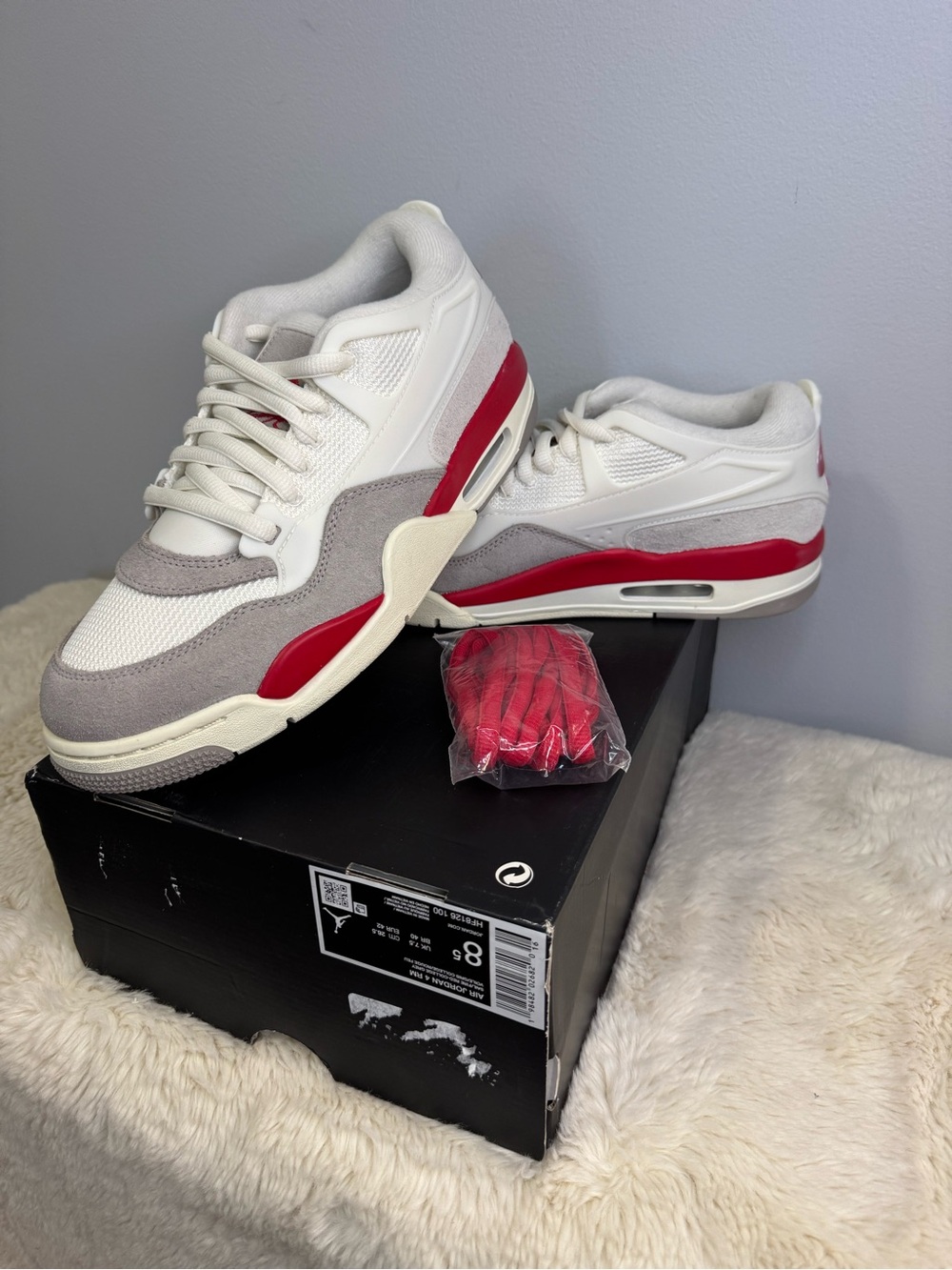 Jordan Air Jordan 4 RM Fire Red Sail/College Grey Low Top Men HF8126-100